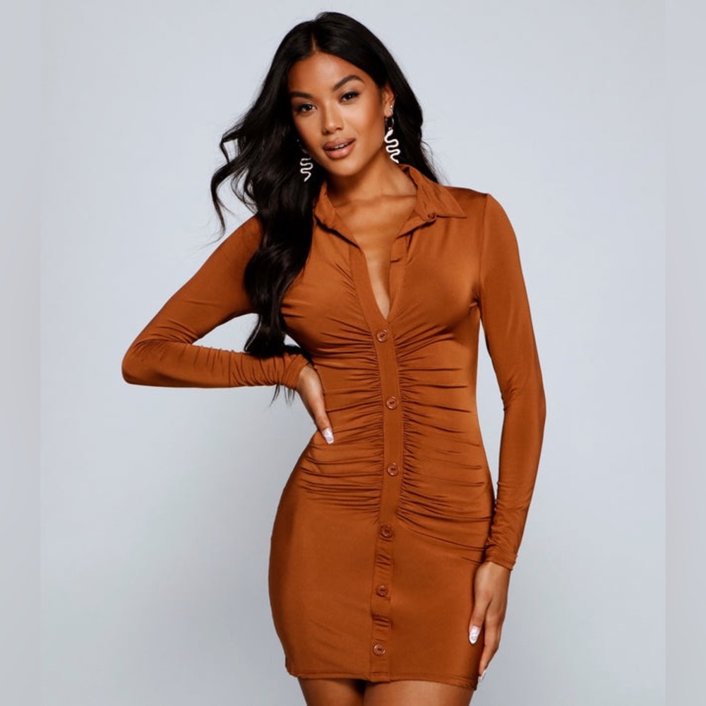 NEW Classically Chic Button Up Mini Dress‼️🔥‼️ - Picture 3 of 5